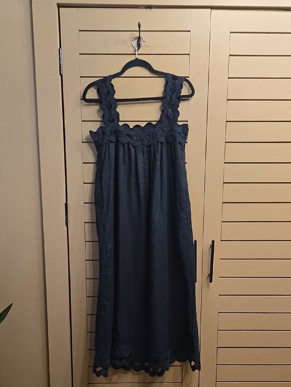 Tuckernuck Black Ric Rac Linen Ellis Dress Size Small - Picture 6 of 10